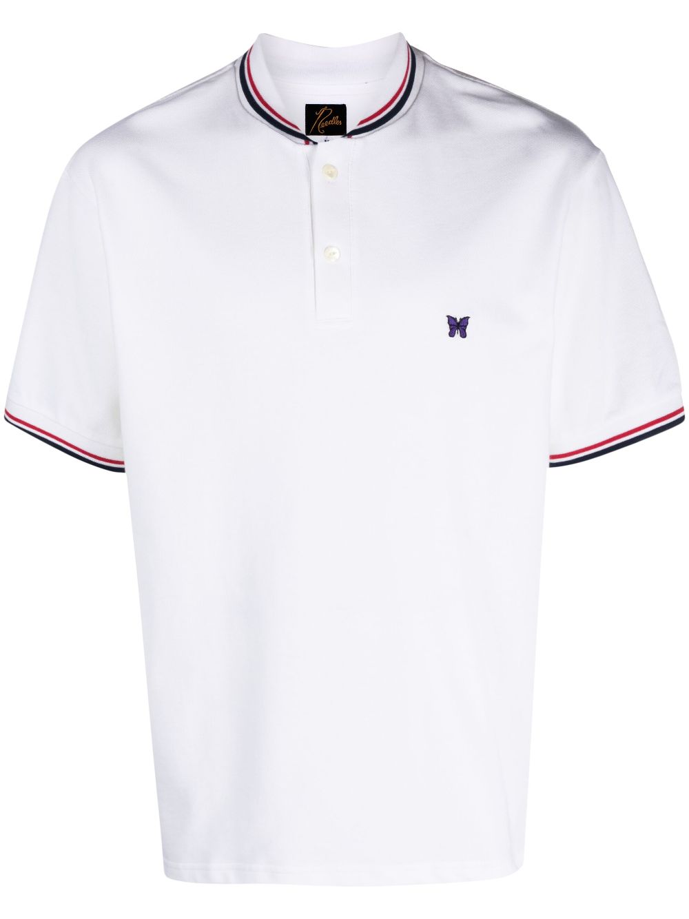 Needles logo-patch cotton polo shirt - White von Needles