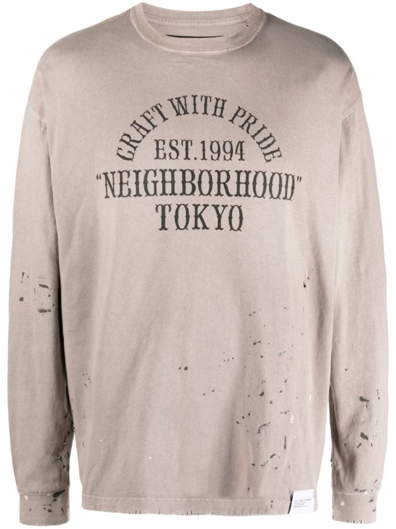 Neighborhood Damage distressed sweatshirt - Neutrals von Neighborhood