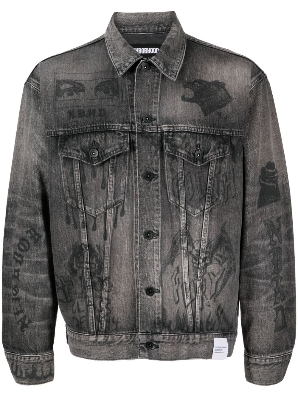 Neighborhood Type-3 graphic-print denim jacket - Grey von Neighborhood