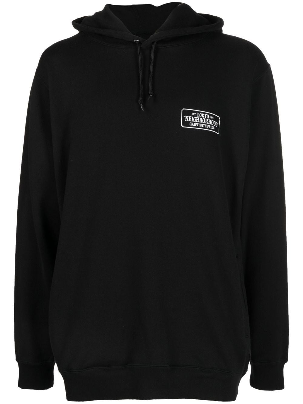 Neighborhood chest logo-patch detail hoodie - Black von Neighborhood