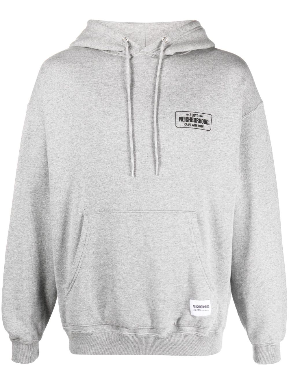 Neighborhood logo-print cotton hoodie - Grey von Neighborhood