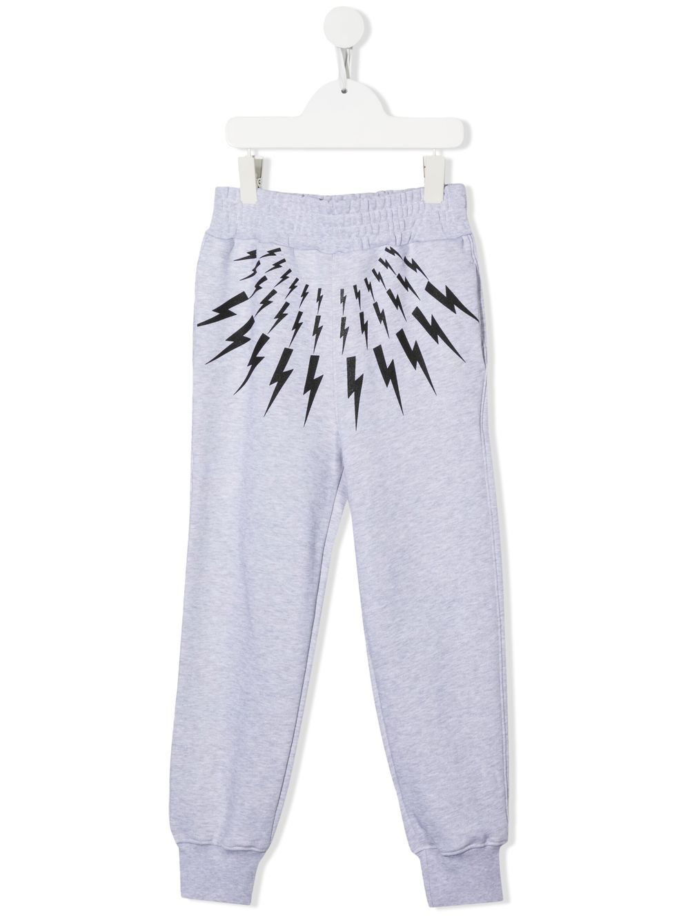 Neil Barrett Kids Fair Isle Thunderbolt print joggers - Grey von Neil Barrett Kids