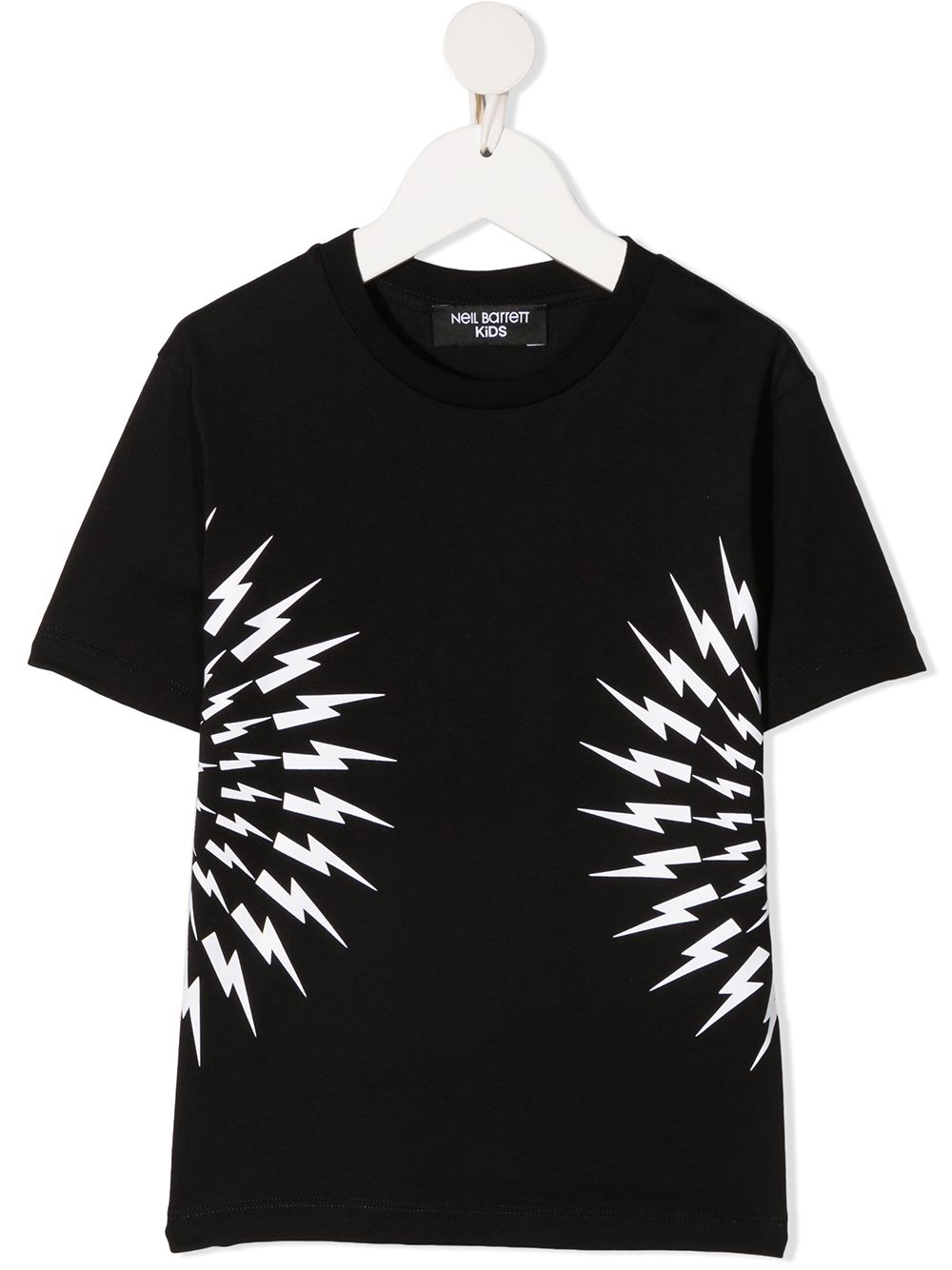 Neil Barrett Kids Thunderbolt print cotton T-shirt - Black von Neil Barrett Kids