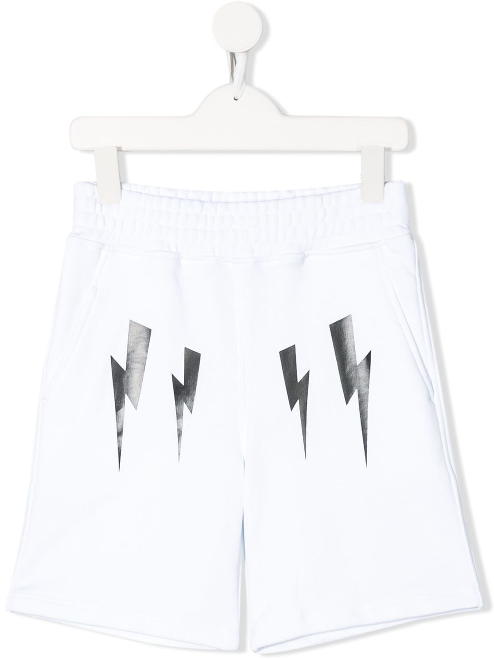 Neil Barrett Kids lightning bolt logo track shorts - White von Neil Barrett Kids