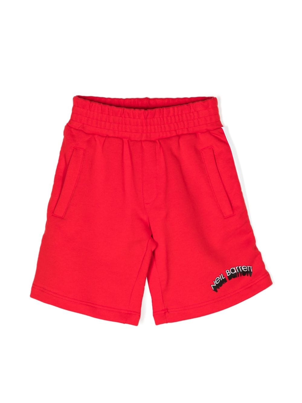 Neil Barrett Kids logo-print panelled shorts - Red von Neil Barrett Kids