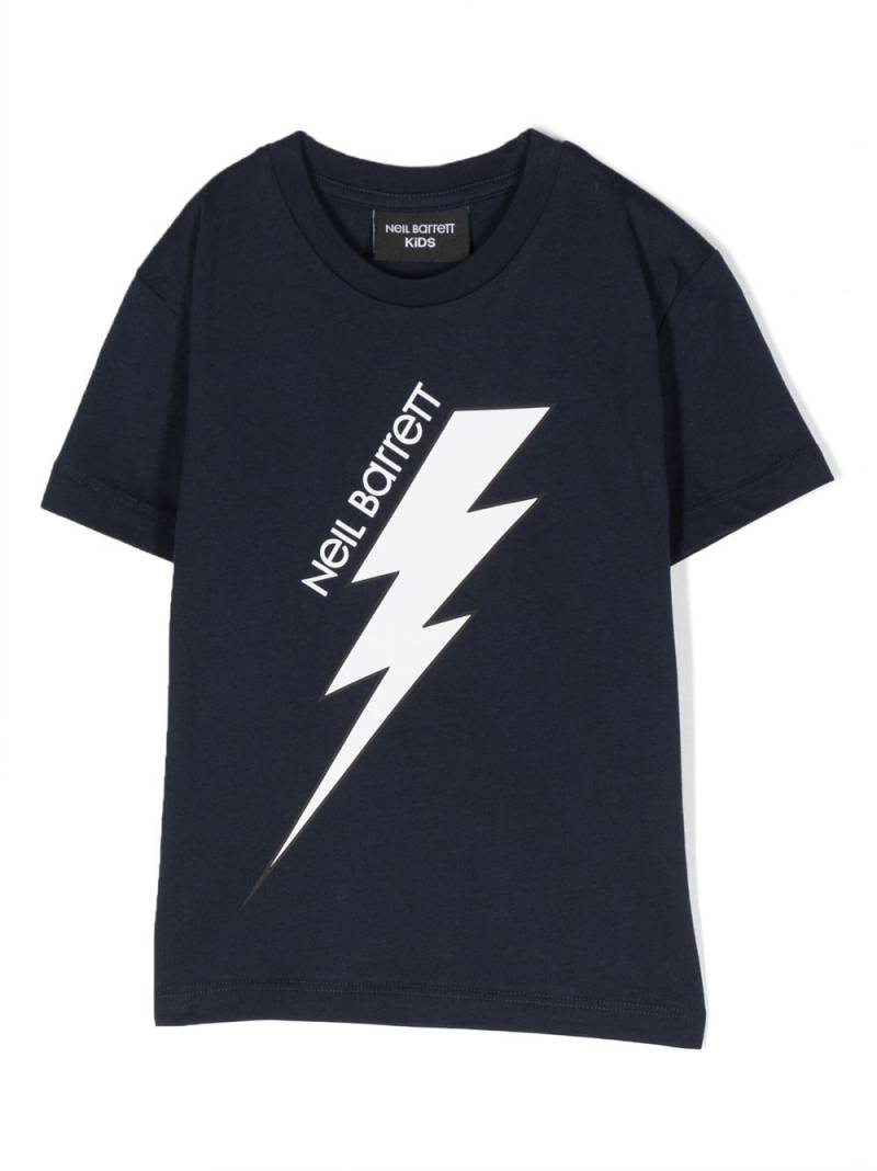 Neil Barrett Kids logo-print short-sleeve T-shirt - Blue von Neil Barrett Kids