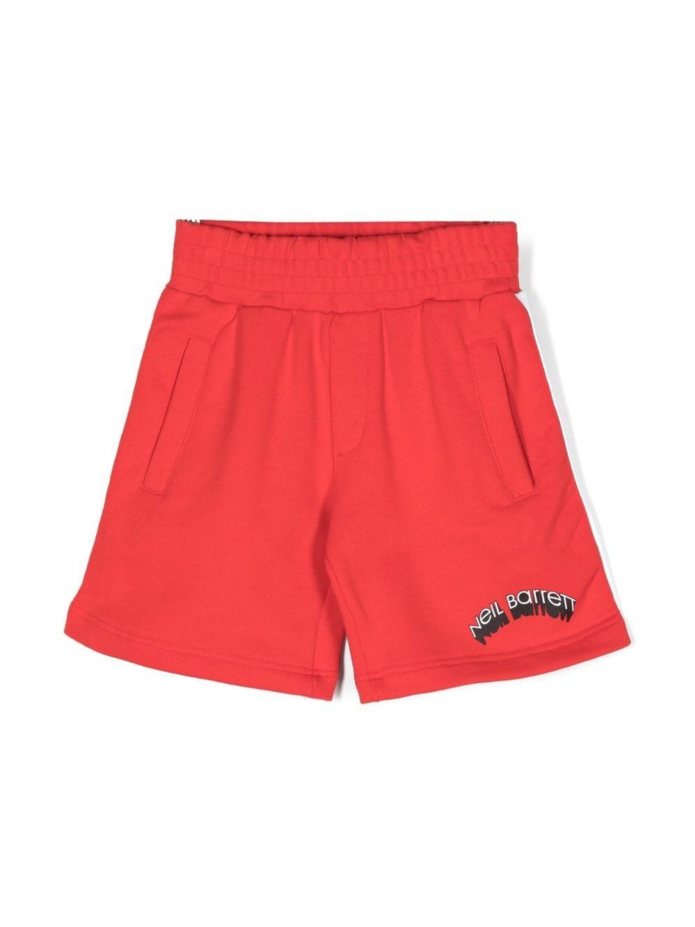 Neil Barrett Kids logo-print track shorts - Red von Neil Barrett Kids