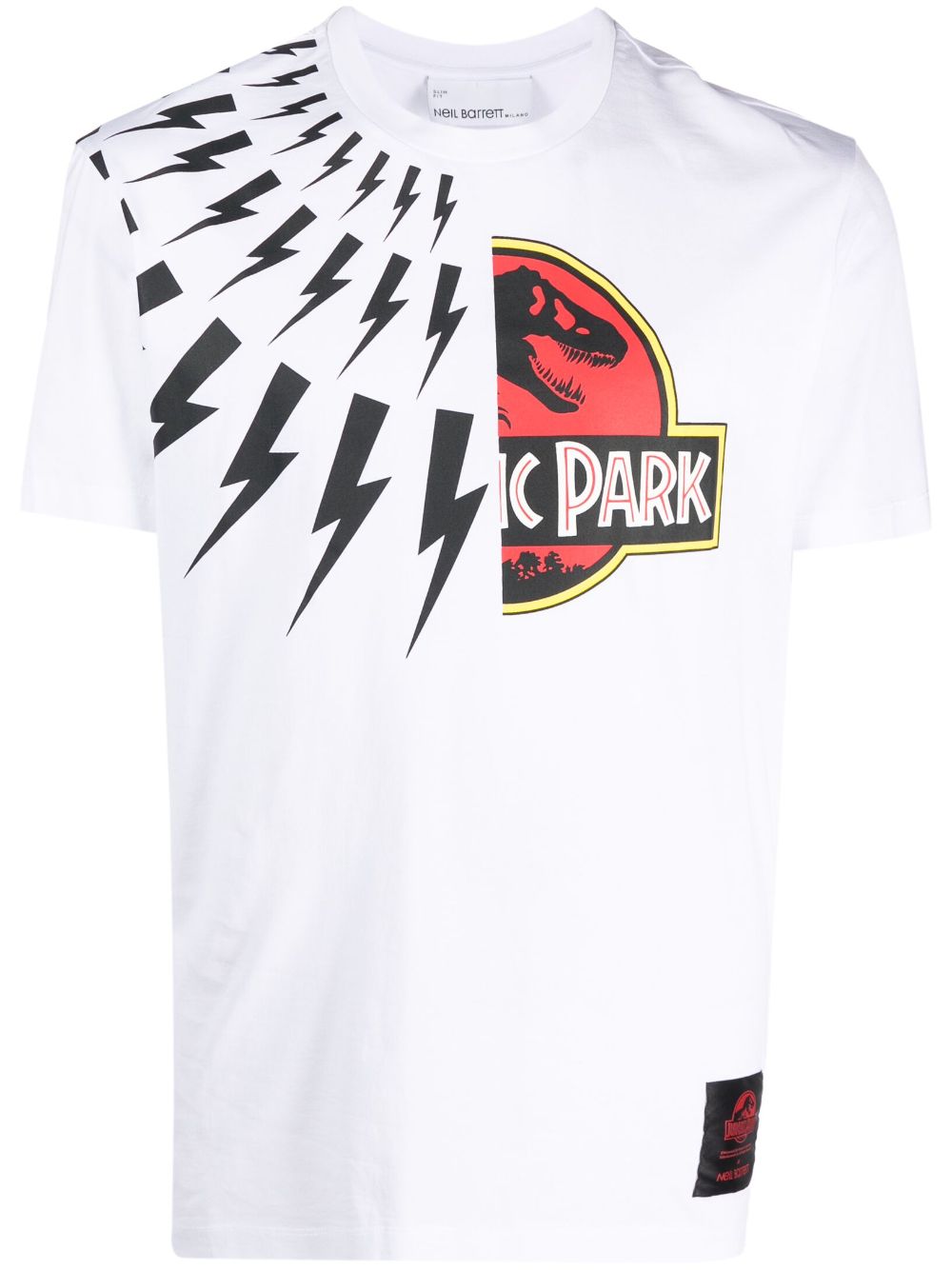Neil Barrett Jurassic Park & Fair Isle Thunderbolt T-shirt - White von Neil Barrett
