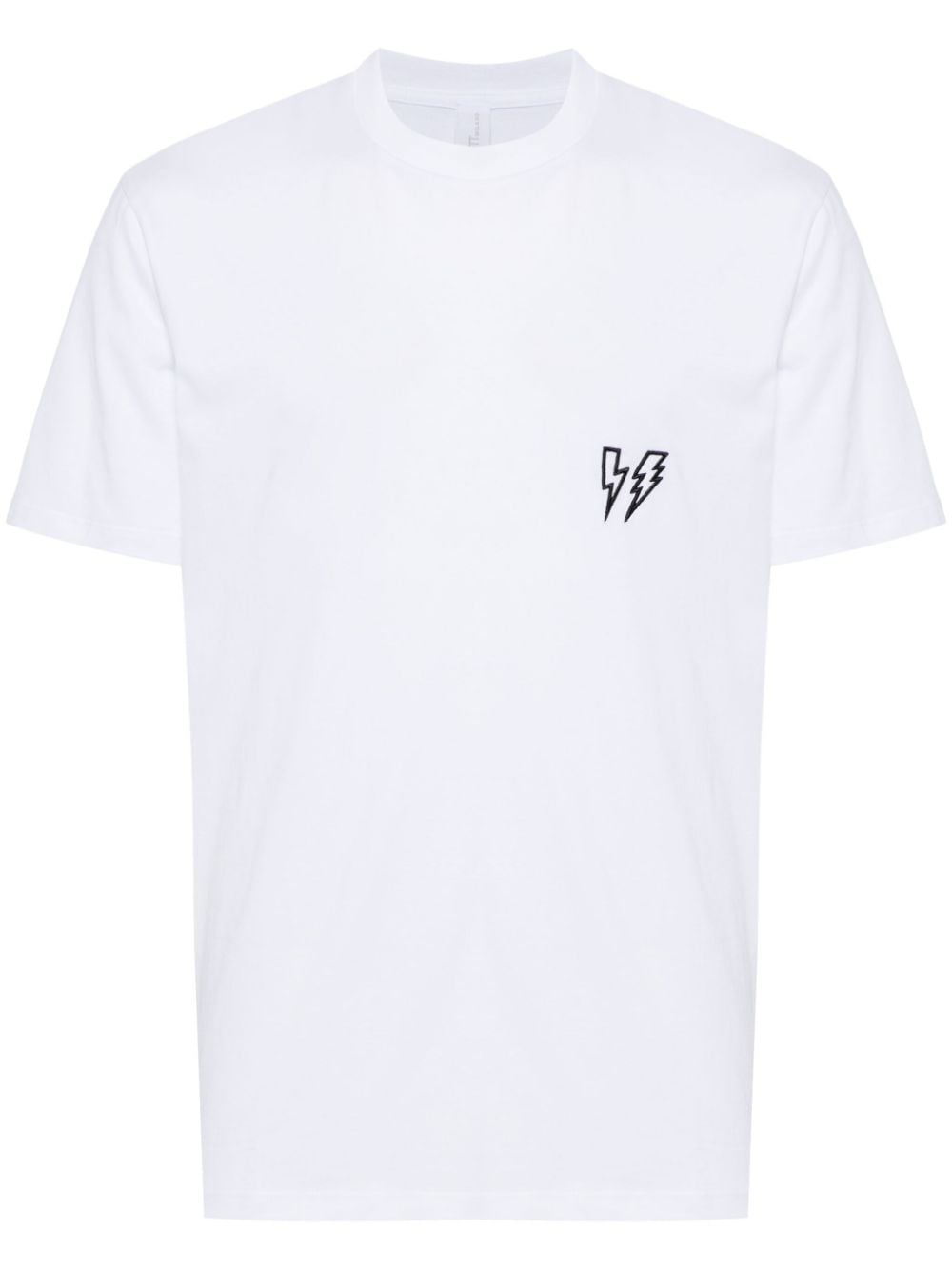 Neil Barrett Thunderbolt-patch cotton t-shirt - White von Neil Barrett