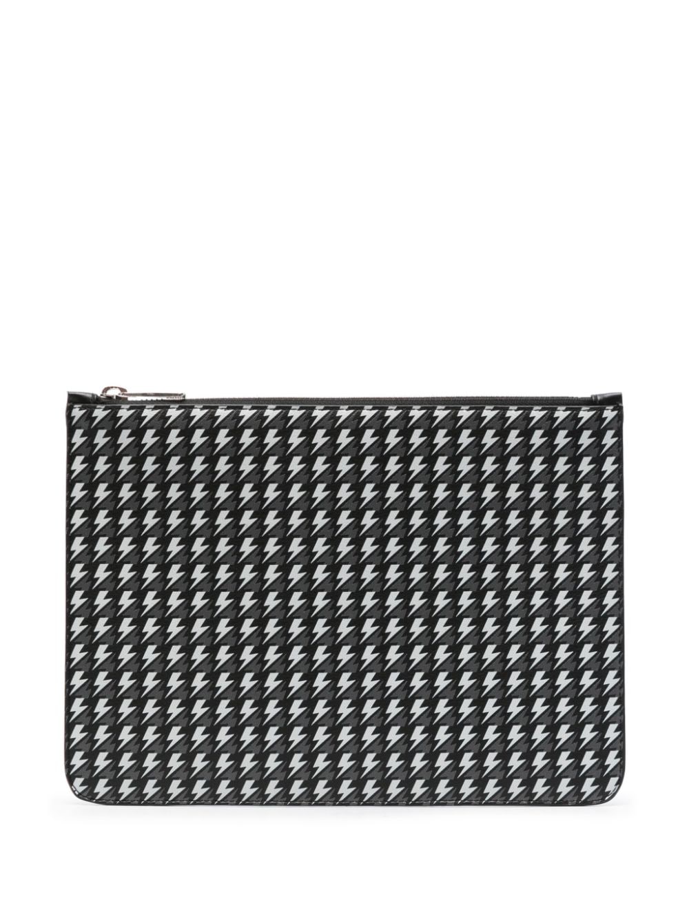 Neil Barrett Thunderbolt-pattern leather clutch bag - Black von Neil Barrett