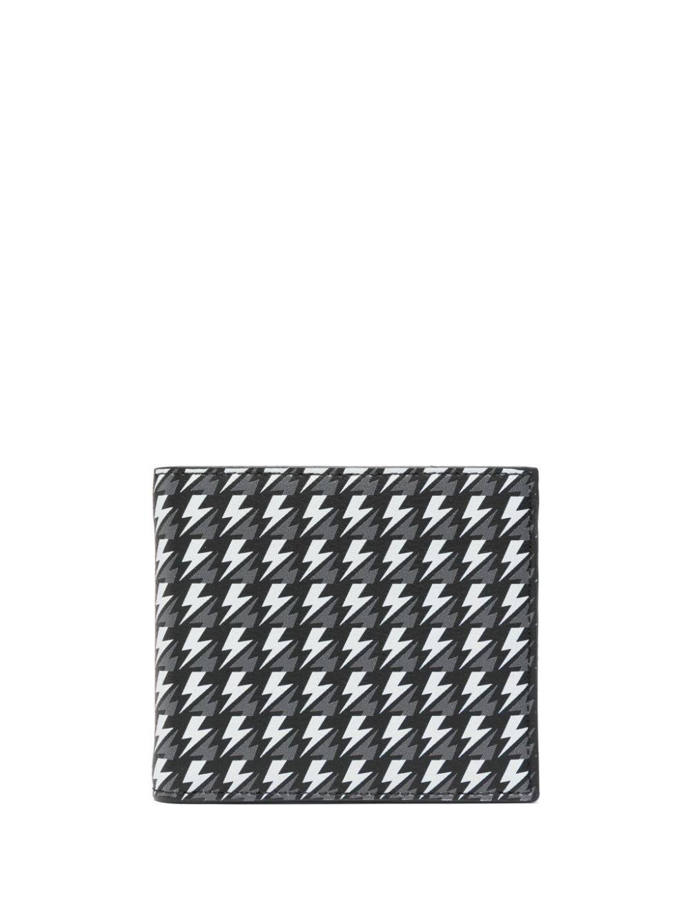 Neil Barrett Thunderbolt-print bi-fold leather wallet - Black von Neil Barrett