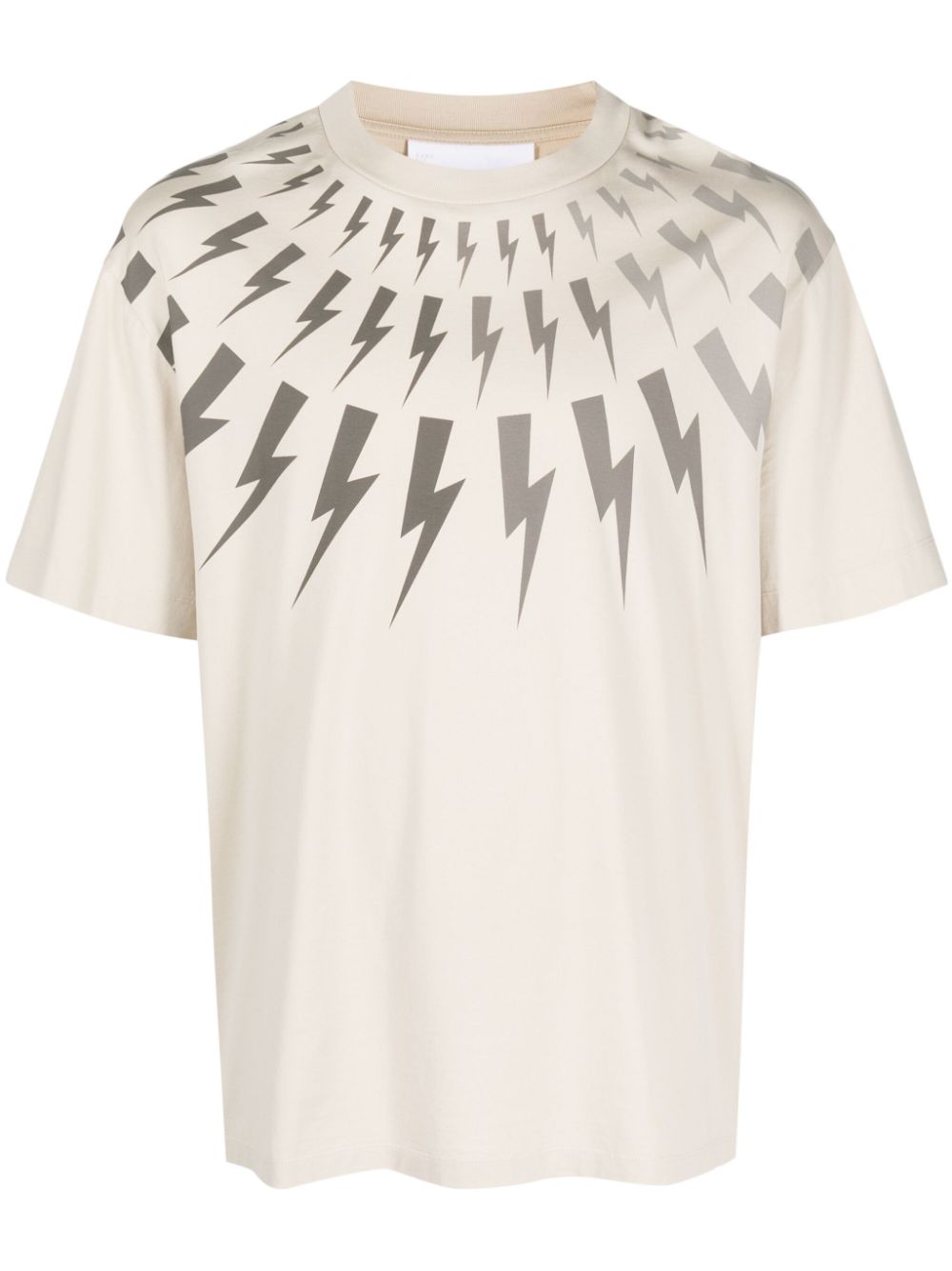 Neil Barrett Thunderbolt-print cotton T-shirt - Neutrals von Neil Barrett