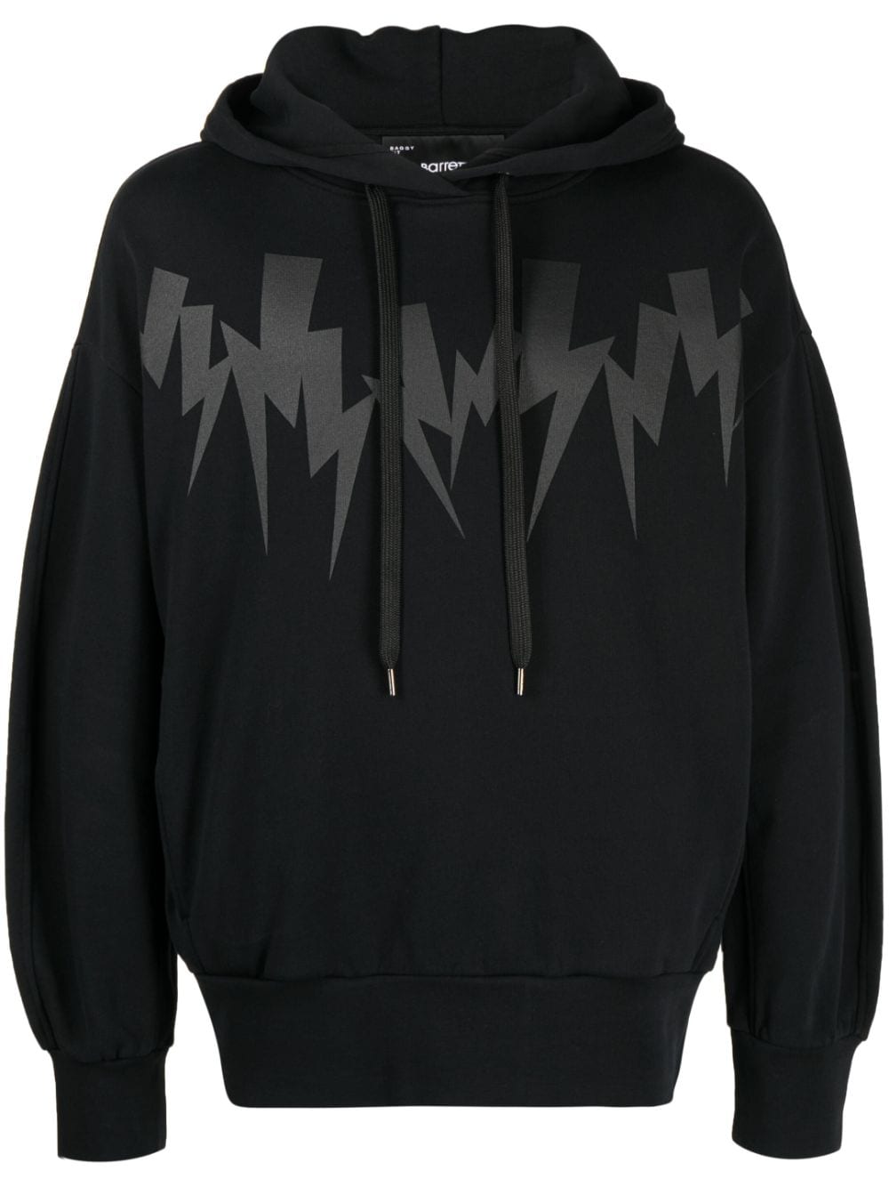 Neil Barrett Thunderbolt-print cotton hoodie - Black von Neil Barrett