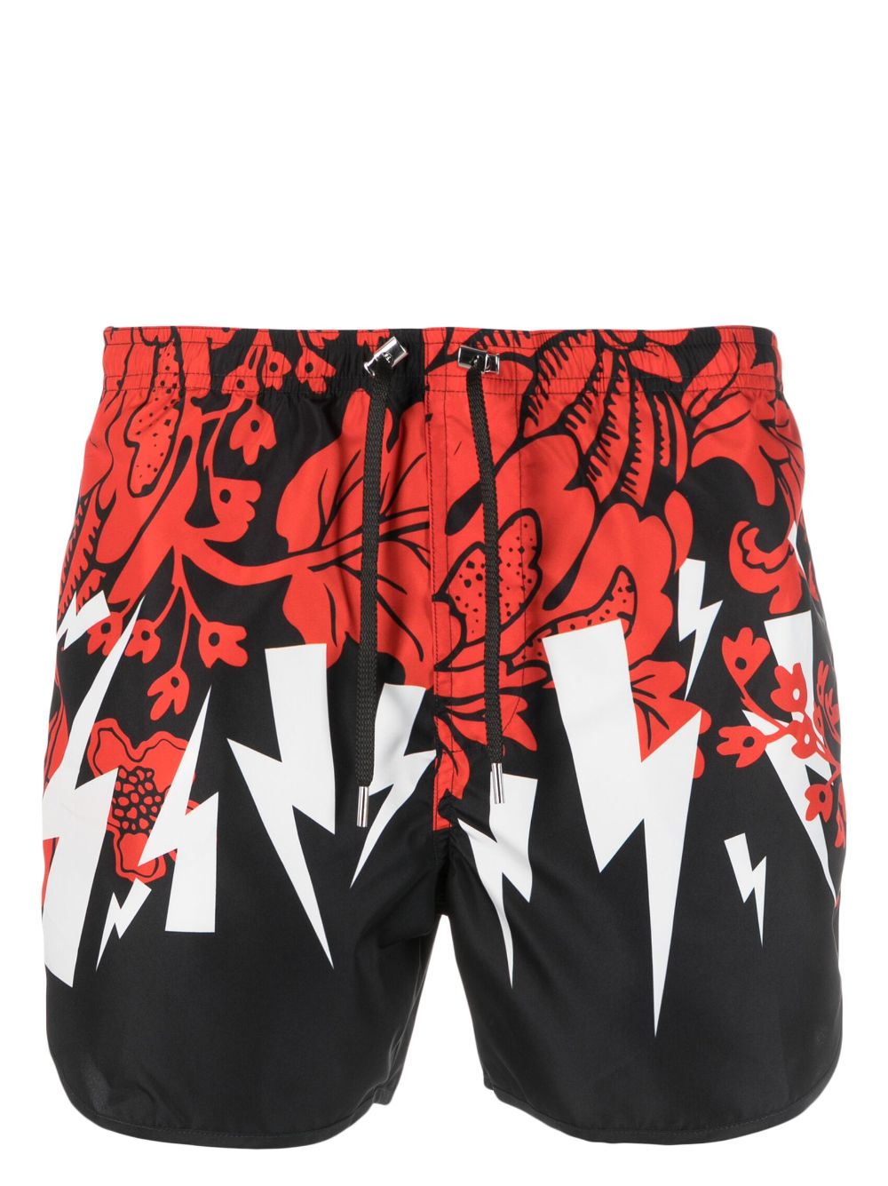 Neil Barrett graphic-print swim shorts - Red von Neil Barrett