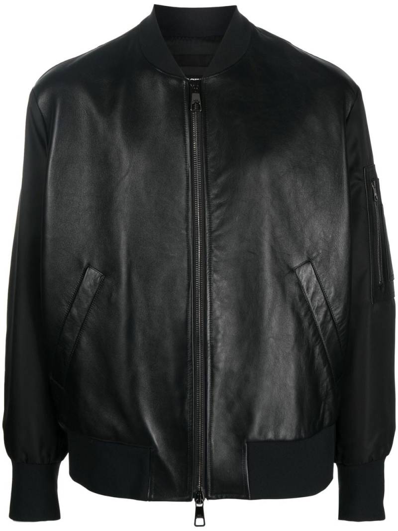 Neil Barrett leather panelled bomber jacket - Black von Neil Barrett