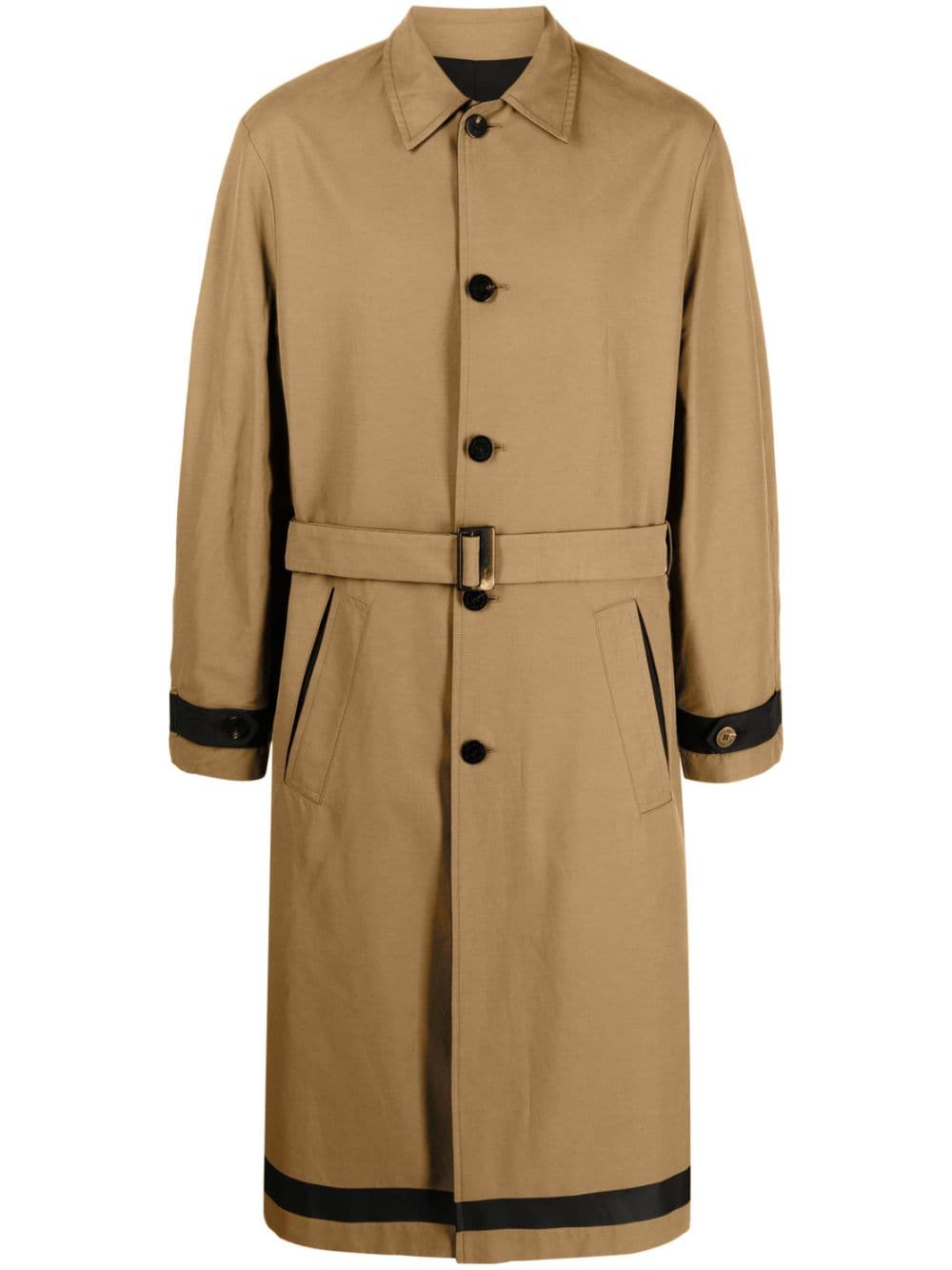 Neil Barrett logo-patch reversible trench-coat - Neutrals von Neil Barrett