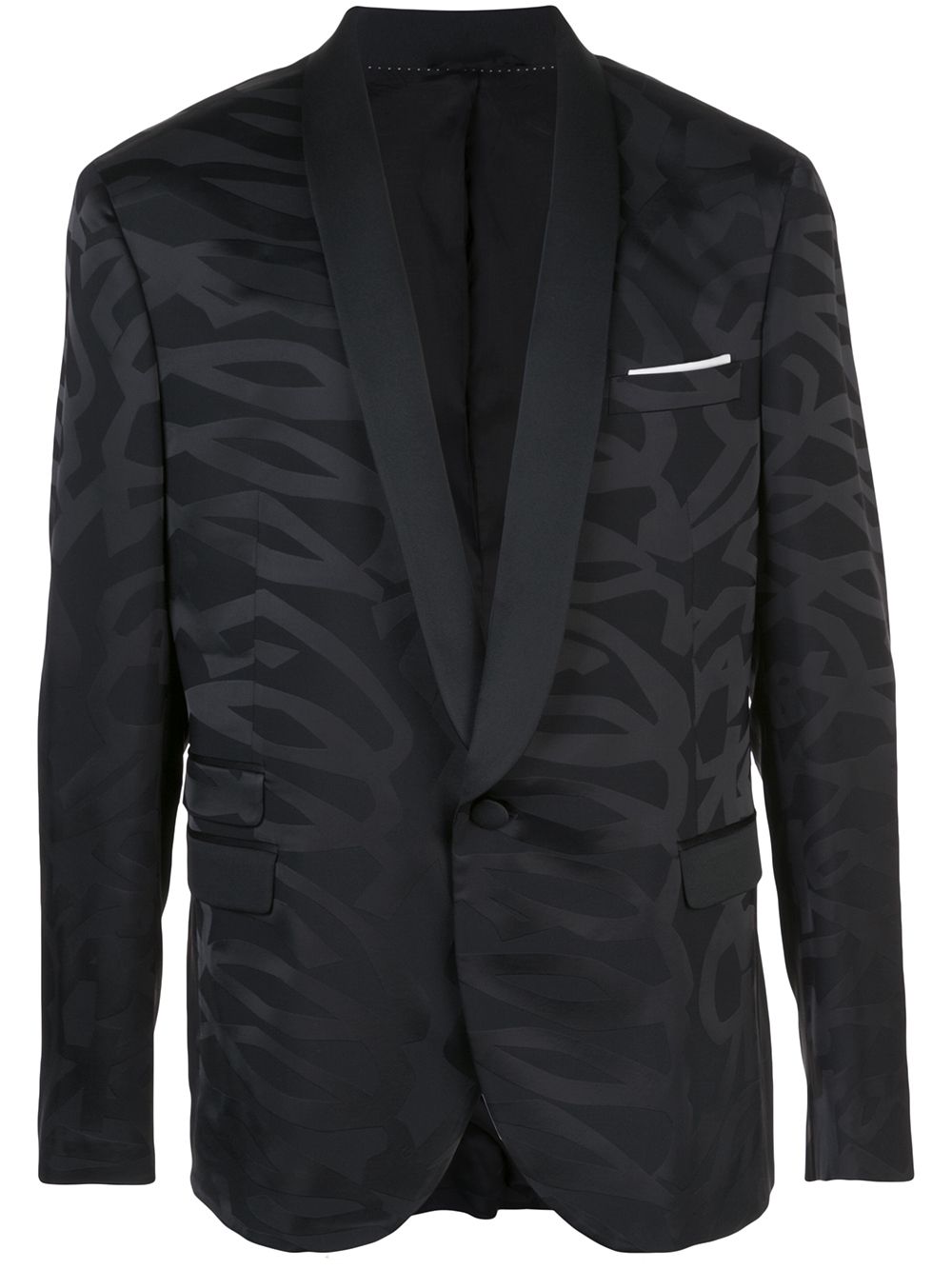 Neil Barrett patterned satin jacket - Black von Neil Barrett