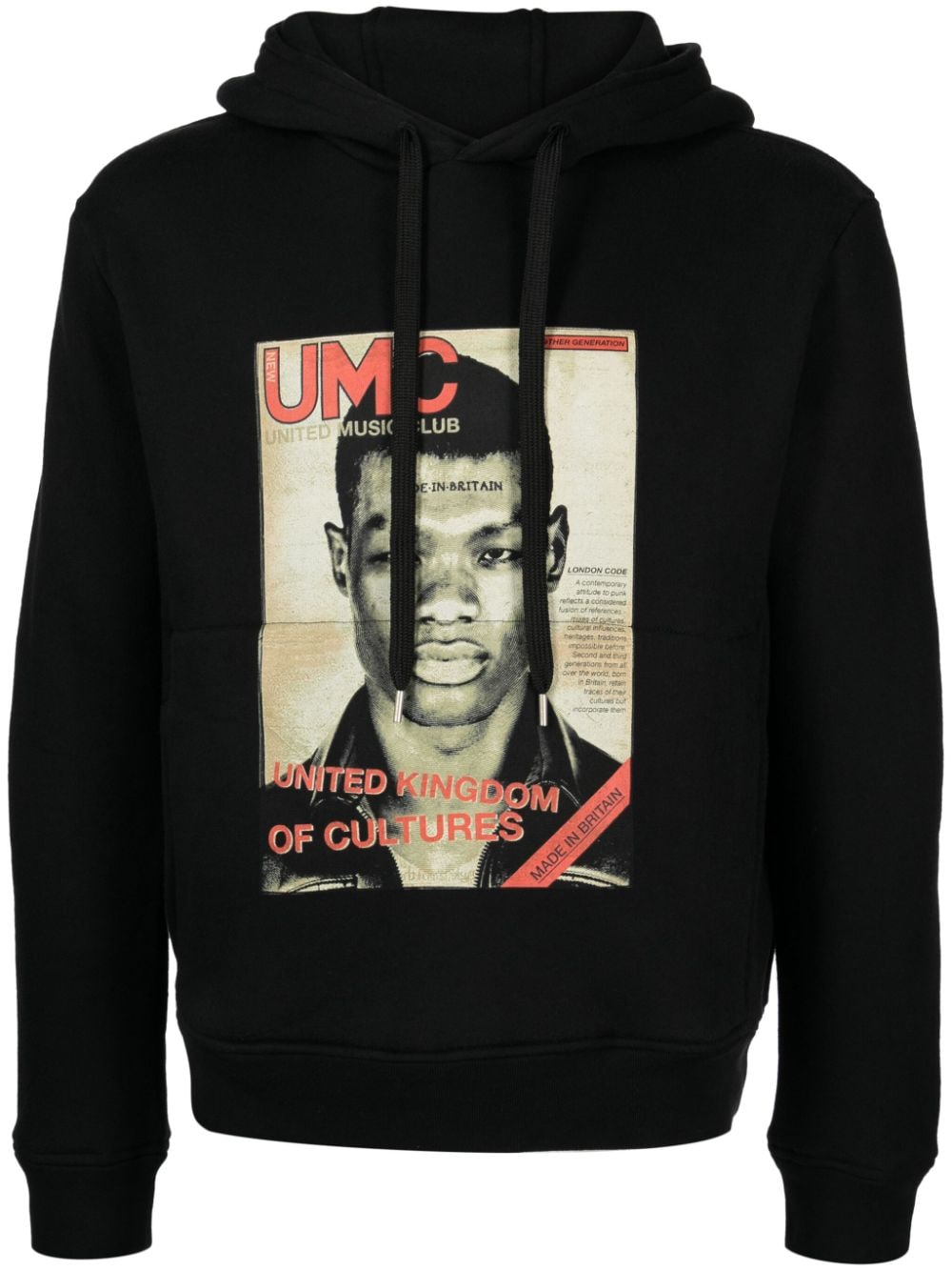 Neil Barrett photograph-print jersey hoodie - Black von Neil Barrett