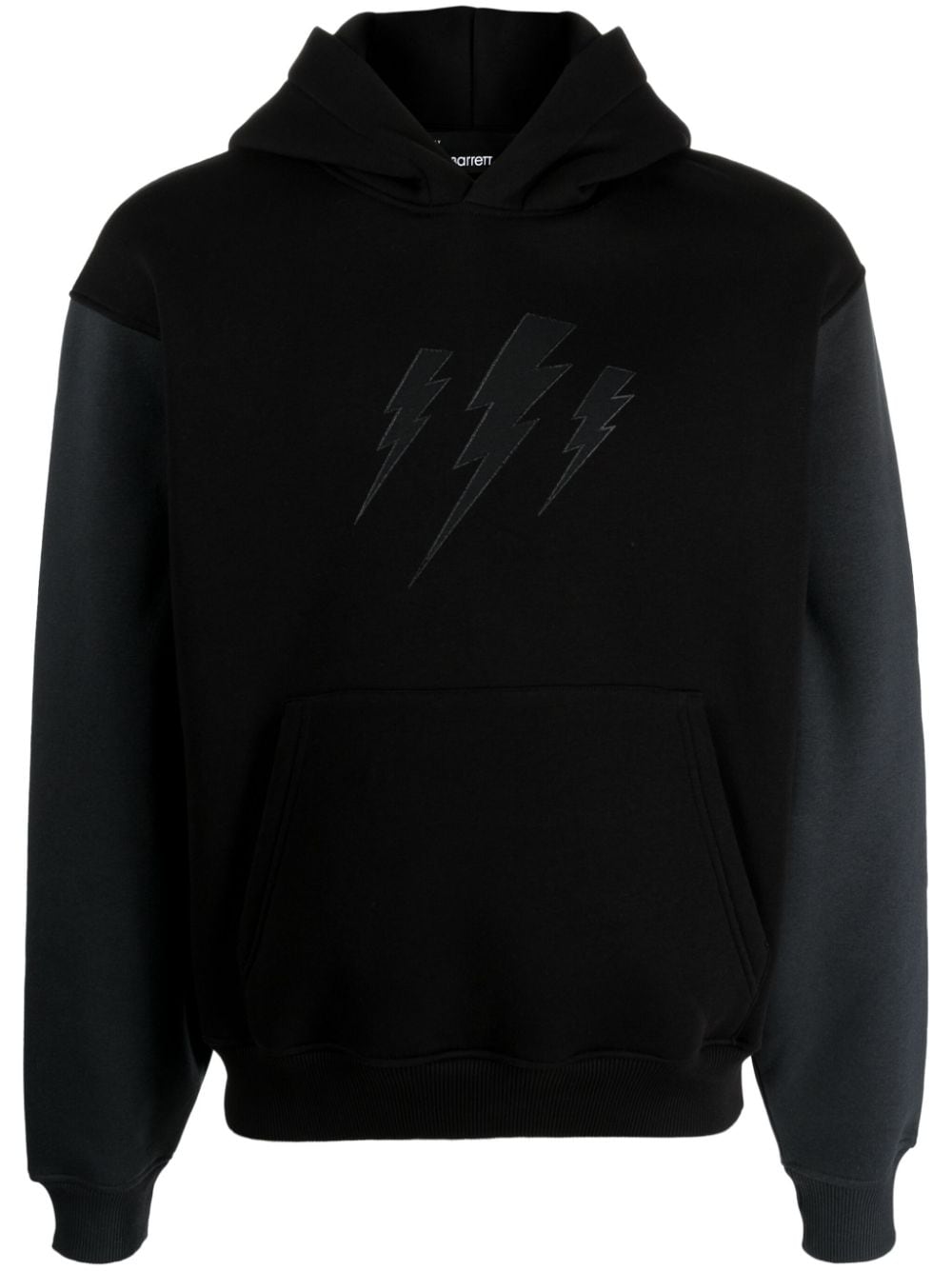 Neil Barrett thunderbolt-motif panelled hoodie - Black von Neil Barrett