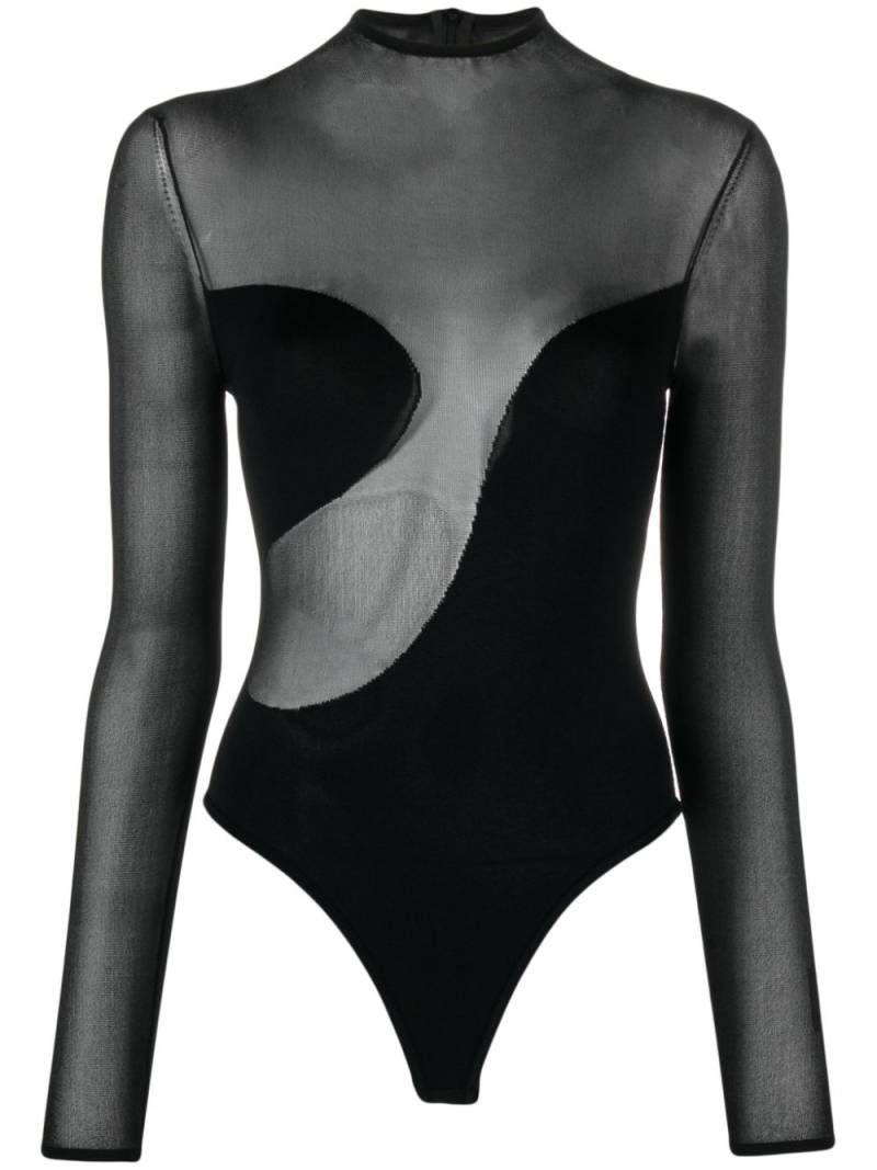 Nensi Dojaka mesh-panelled bodysuit - Black von Nensi Dojaka