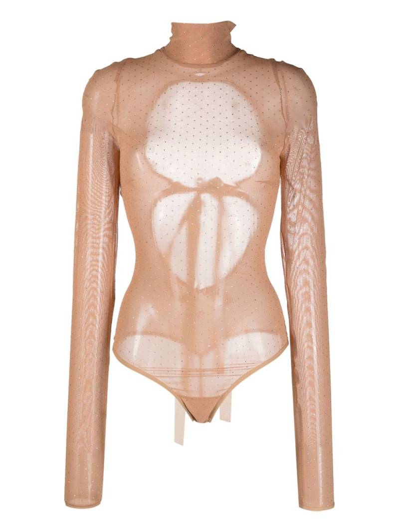 Nensi Dojaka crystal-embellished mesh bodysuit - Neutrals von Nensi Dojaka