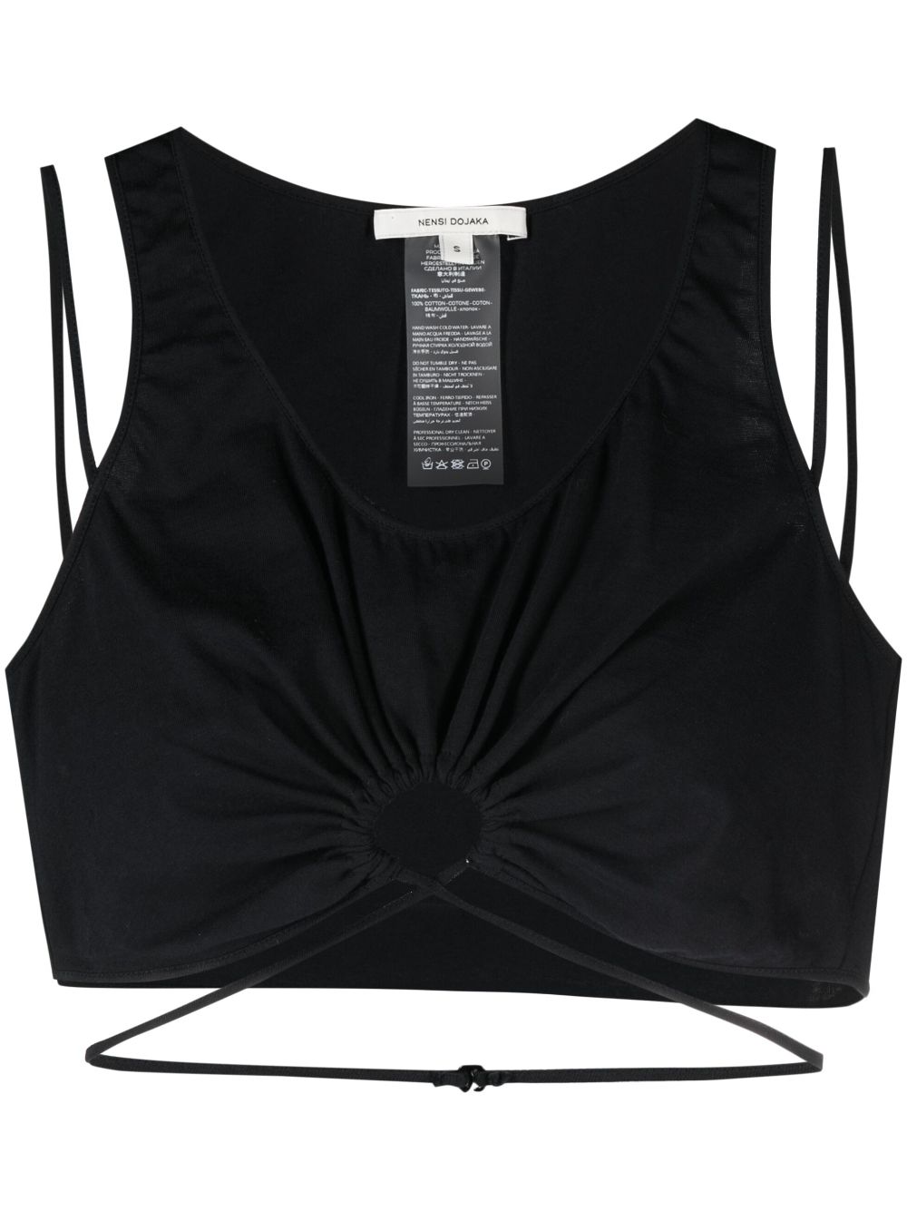 Nensi Dojaka cut-out crop top - Black von Nensi Dojaka