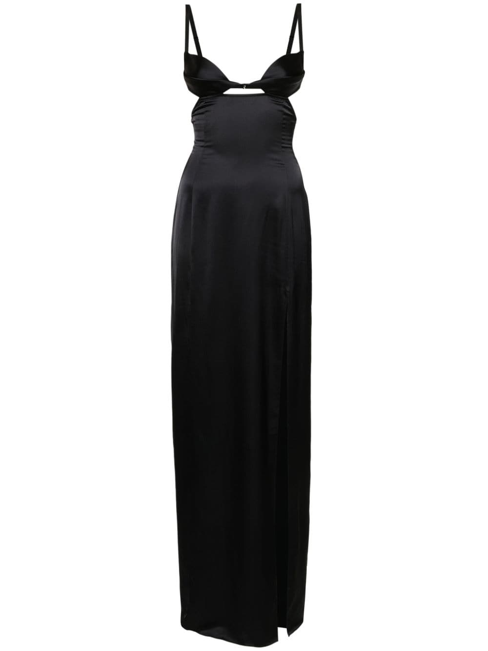 Nensi Dojaka cut-out detail satin dress - Black von Nensi Dojaka