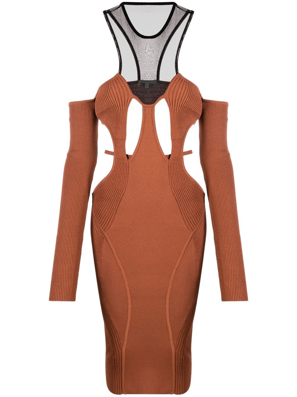 Nensi Dojaka cut-out halterneck midi dress - Brown von Nensi Dojaka