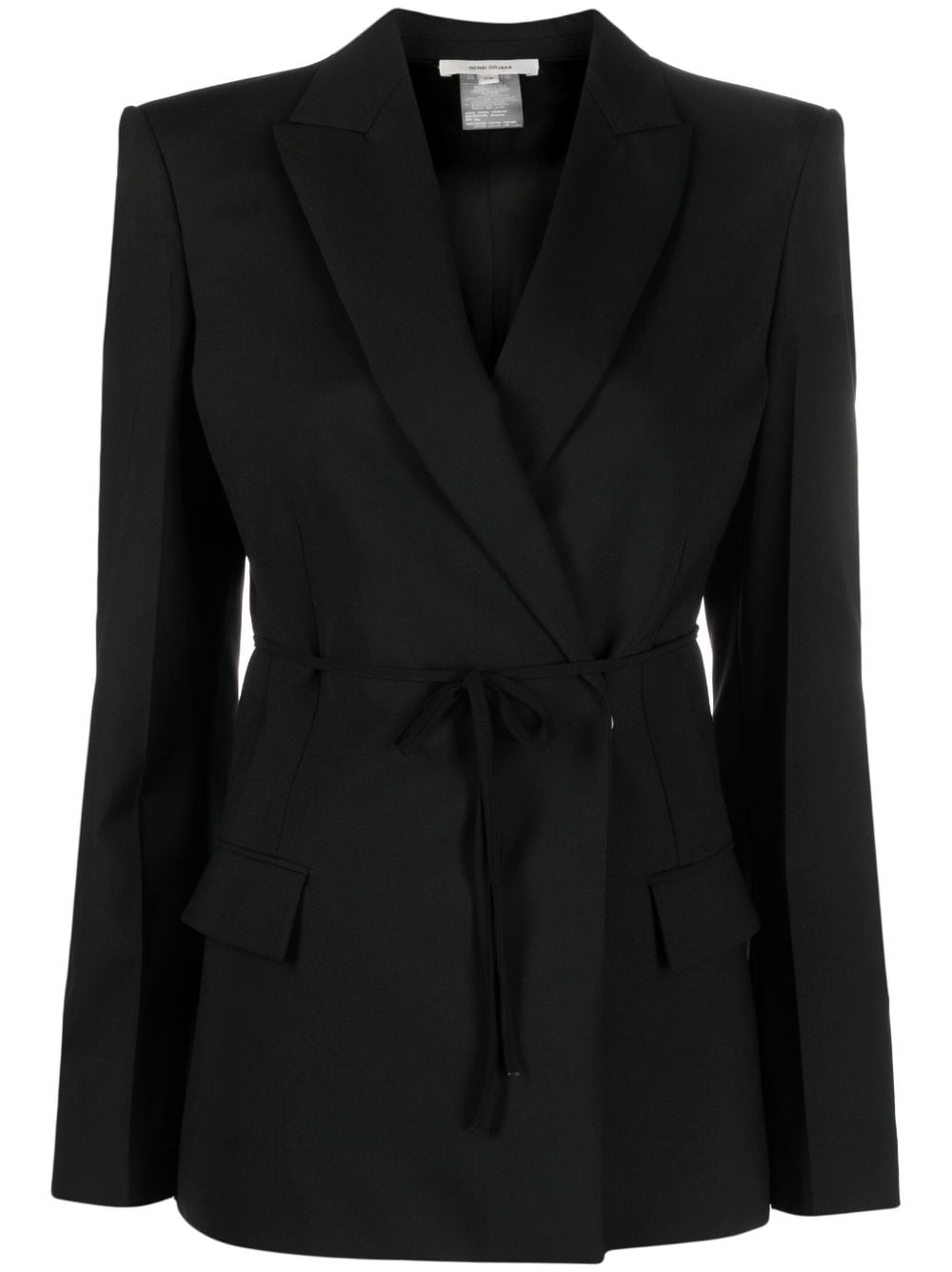 Nensi Dojaka belted wool-blend blazer - Black von Nensi Dojaka