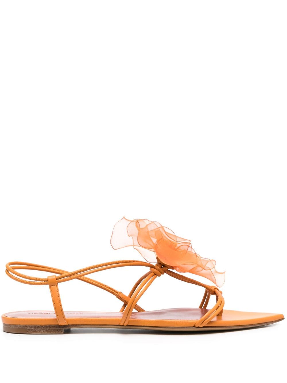 Nensi Dojaka faux-flower leather sandals - Orange von Nensi Dojaka