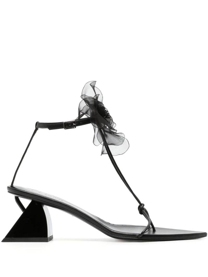 Nensi Dojaka flower-detail 75mm sandals - Black von Nensi Dojaka