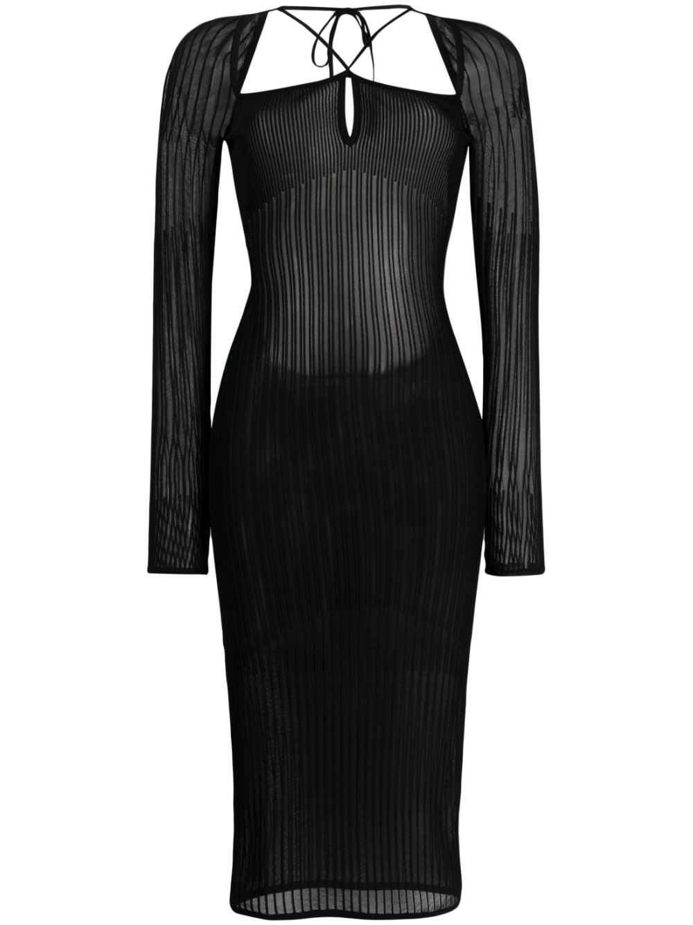 Nensi Dojaka long-sleeve open-back dress - Black von Nensi Dojaka