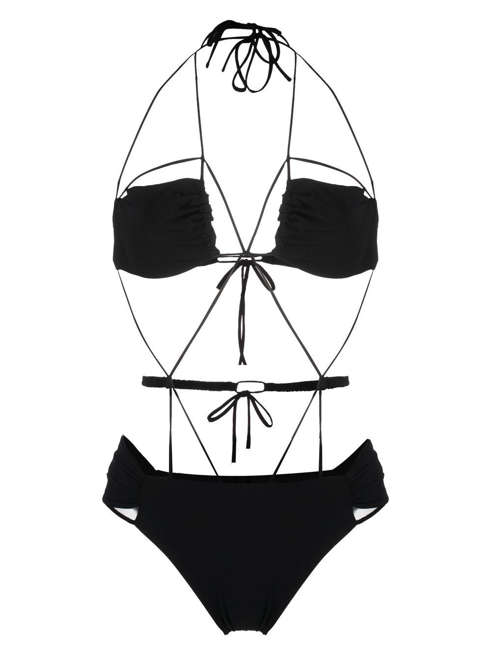 Nensi Dojaka multi-strap design swimsuit - Black von Nensi Dojaka