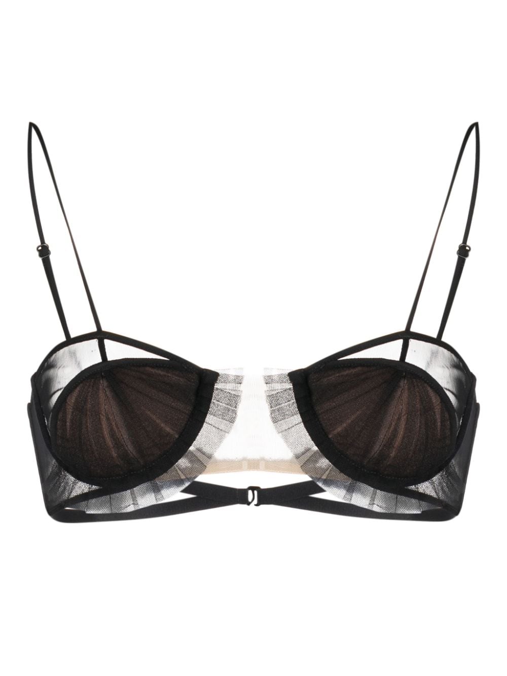 Nensi Dojaka panelled semi-sheer bra - Black von Nensi Dojaka