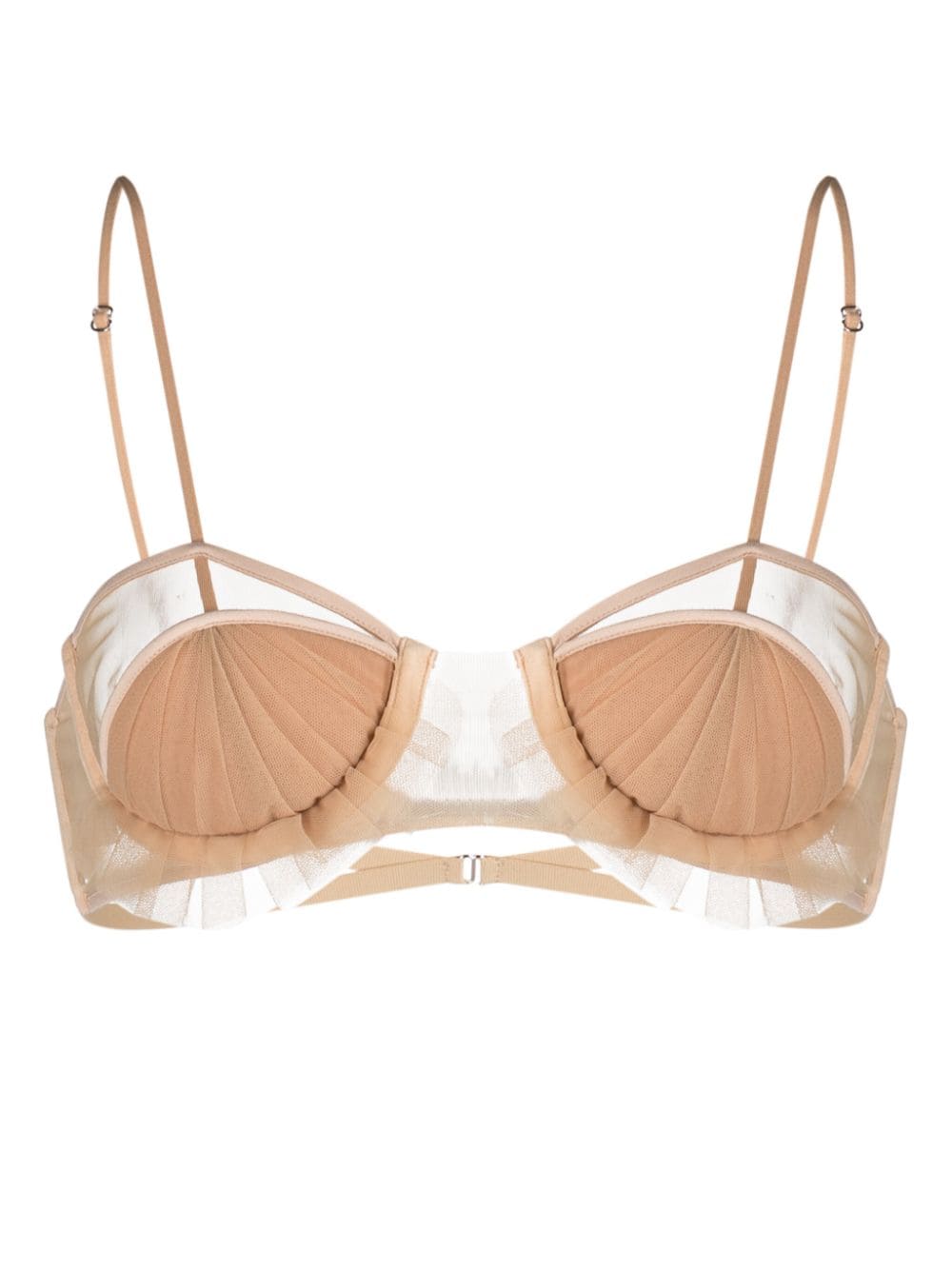 Nensi Dojaka panelled semi-sheer bra - Neutrals von Nensi Dojaka