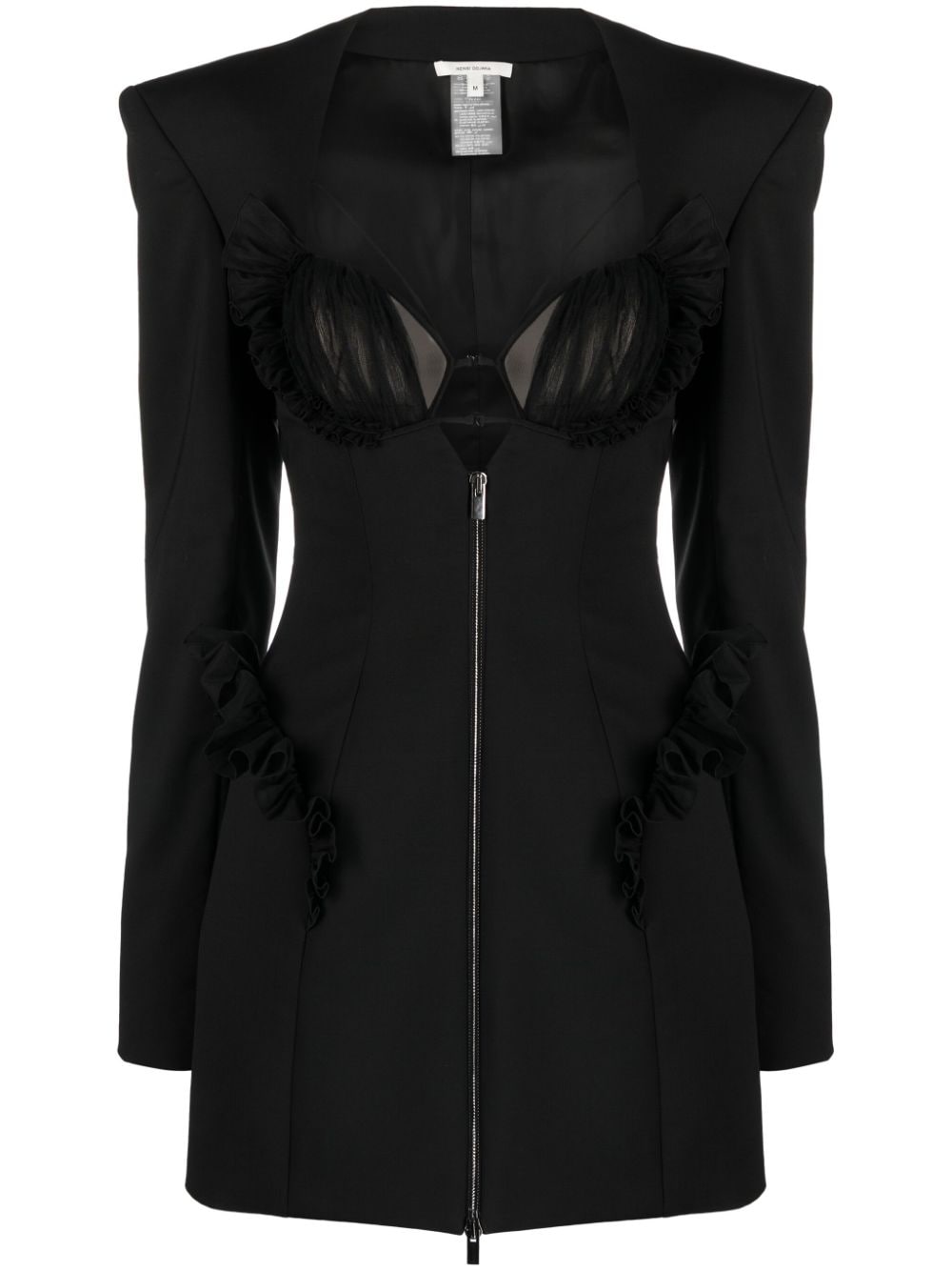 Nensi Dojaka ruffle-detail blazer minidress - Black von Nensi Dojaka