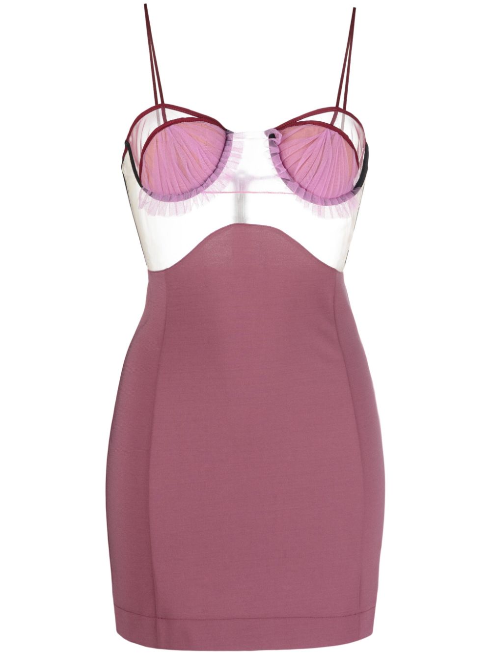 Nensi Dojaka sheer-panelling bustier minidress - Purple von Nensi Dojaka