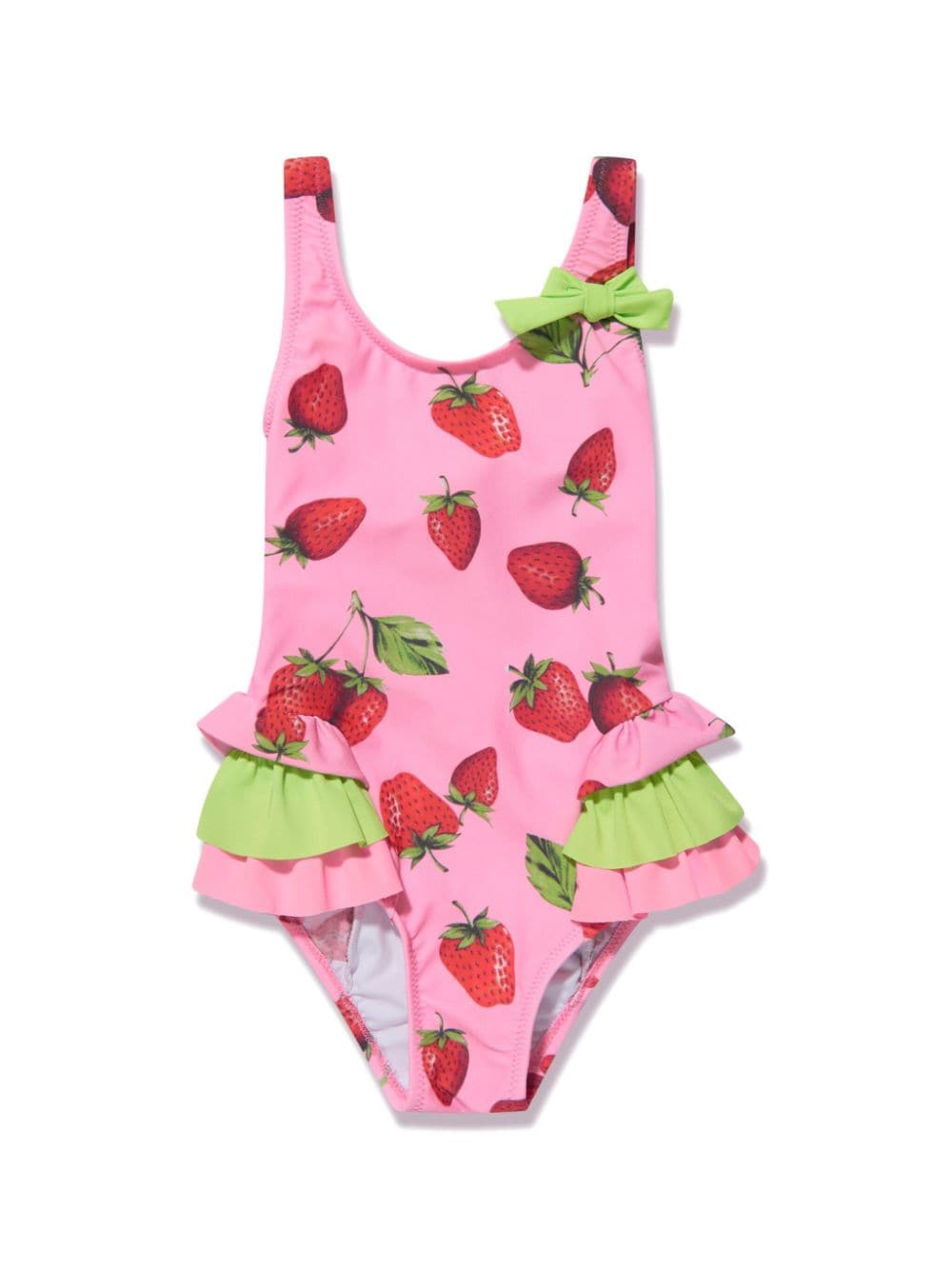 Nessi Byrd Kids Cara strawberry-print ruffle swimsuit - Pink von Nessi Byrd Kids