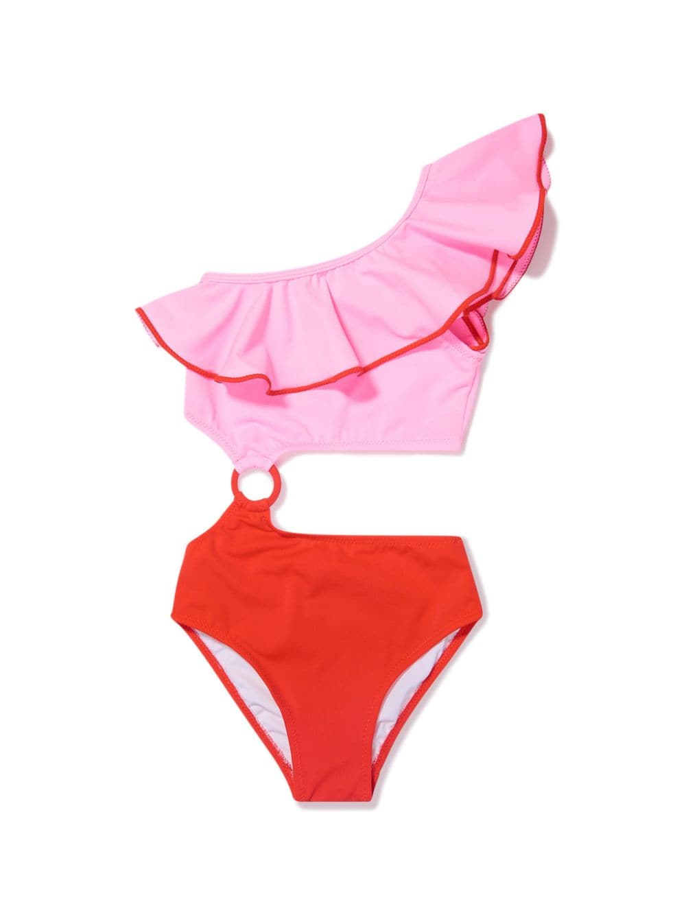 Nessi Byrd Kids Paige ruffle one-shoulder swimsuit - Pink von Nessi Byrd Kids