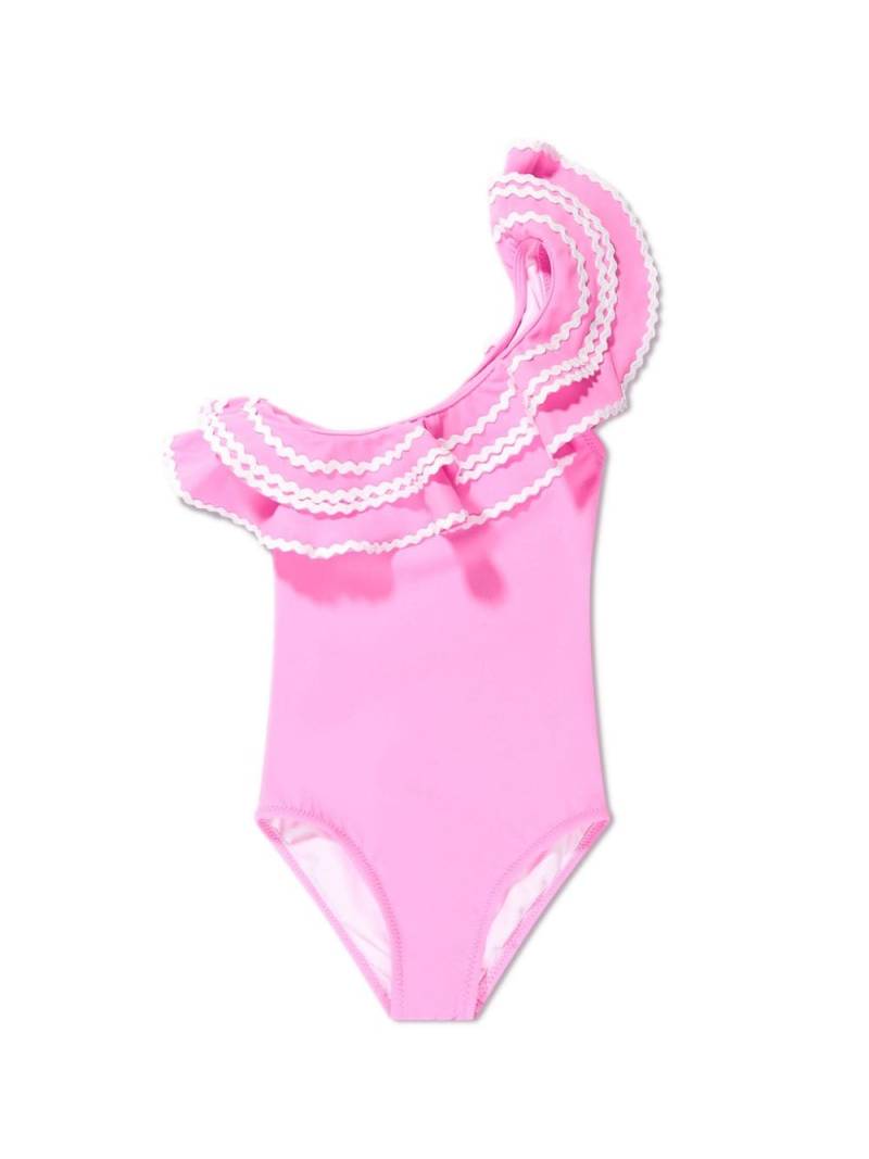 Nessi Byrd Kids ruffled one-shouder swimswuit - Pink von Nessi Byrd Kids