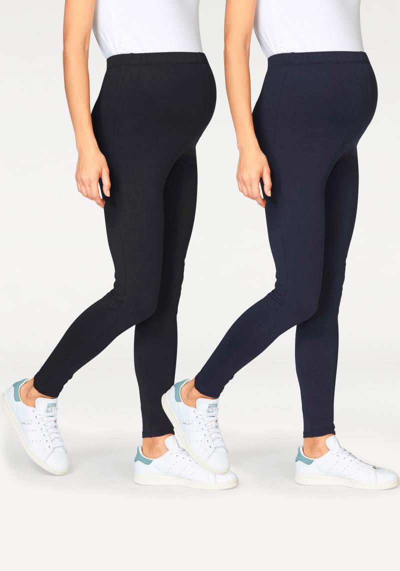 Neun Monate Umstandshose »2 Stück Umstands-Hosen für Schwangerschaft und Stillzeit«, (Packung, 2 tlg.), 2er Pack Leggings für Schwangerschaft & Stillzeit von Neun Monate