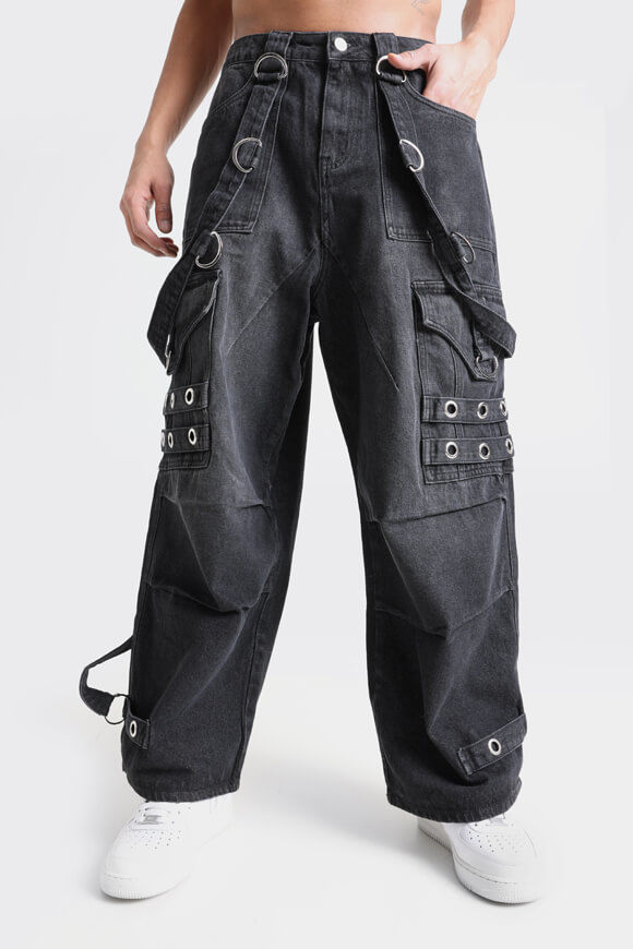 Nevertheless Baggy Cargo Jeans | Gewaschen Schwarz | Herren  | 31 von Nevertheless