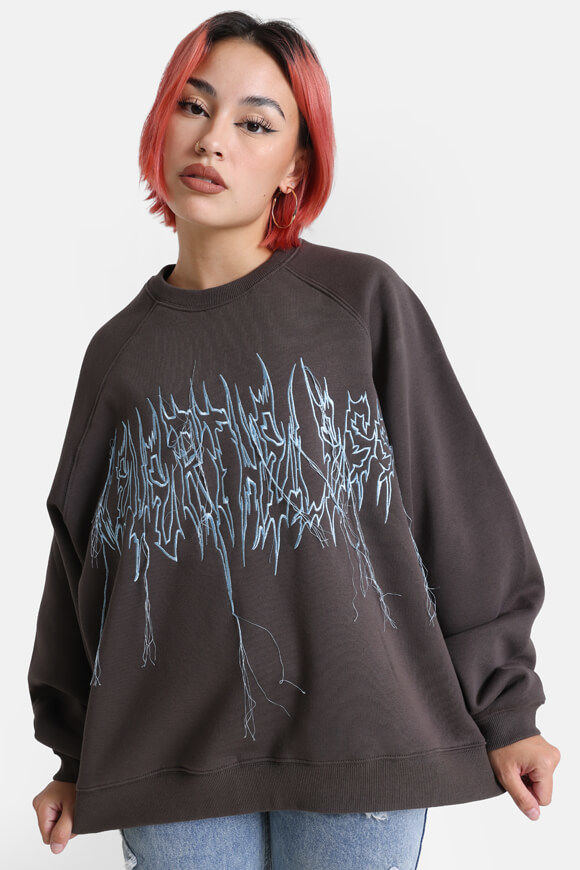 Nevertheless Oversize Sweatshirt | Dunkelgrau | Damen  | L von Nevertheless