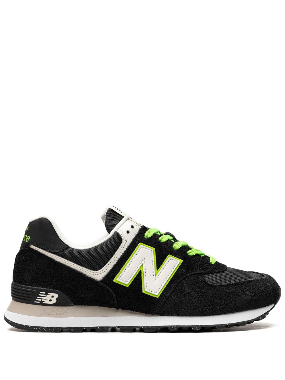 New Balance 574 "Black/White/Green" sneakers von New Balance