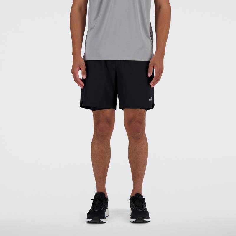 New Balance AC Seamless Short 7 Inch 2-in-1 Regular Fit Herren, schwarz, Grösse: S von New Balance