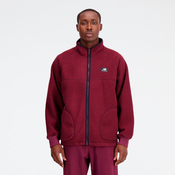 New Balance Athletics Polar Fleece Full Zip Fleecejacke dunkelrot von New Balance