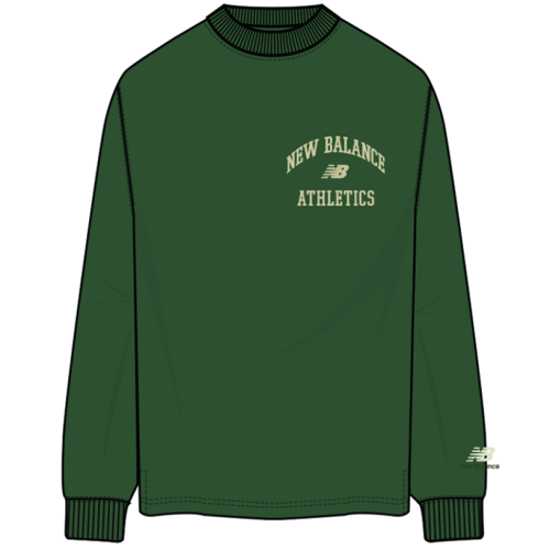 New Balance Athletics Varsity Graphic Mock Longsleeve - grün (Grösse: XL) von New Balance