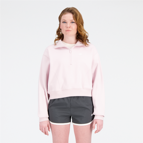 New Balance Damen Athletics Remastered FT1/4 Zip - pink (Grösse: L) von New Balance