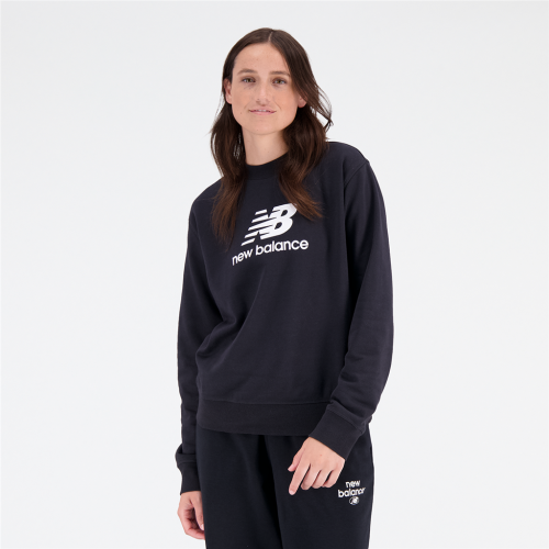 New Balance Damen Essentials Stacked Logo Crew - schwarz (Grösse: M) von New Balance