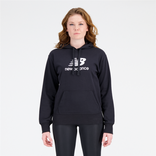 New Balance Damen Essentials Stacked Logo Hoodie - schwarz (Grösse: L) von New Balance